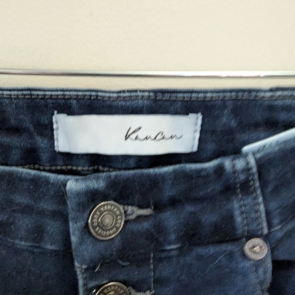 KanCan Women’s 7 Dark Blue High Waist Button Fly Stretchy Skinny Jeans - Picture 5 of 5